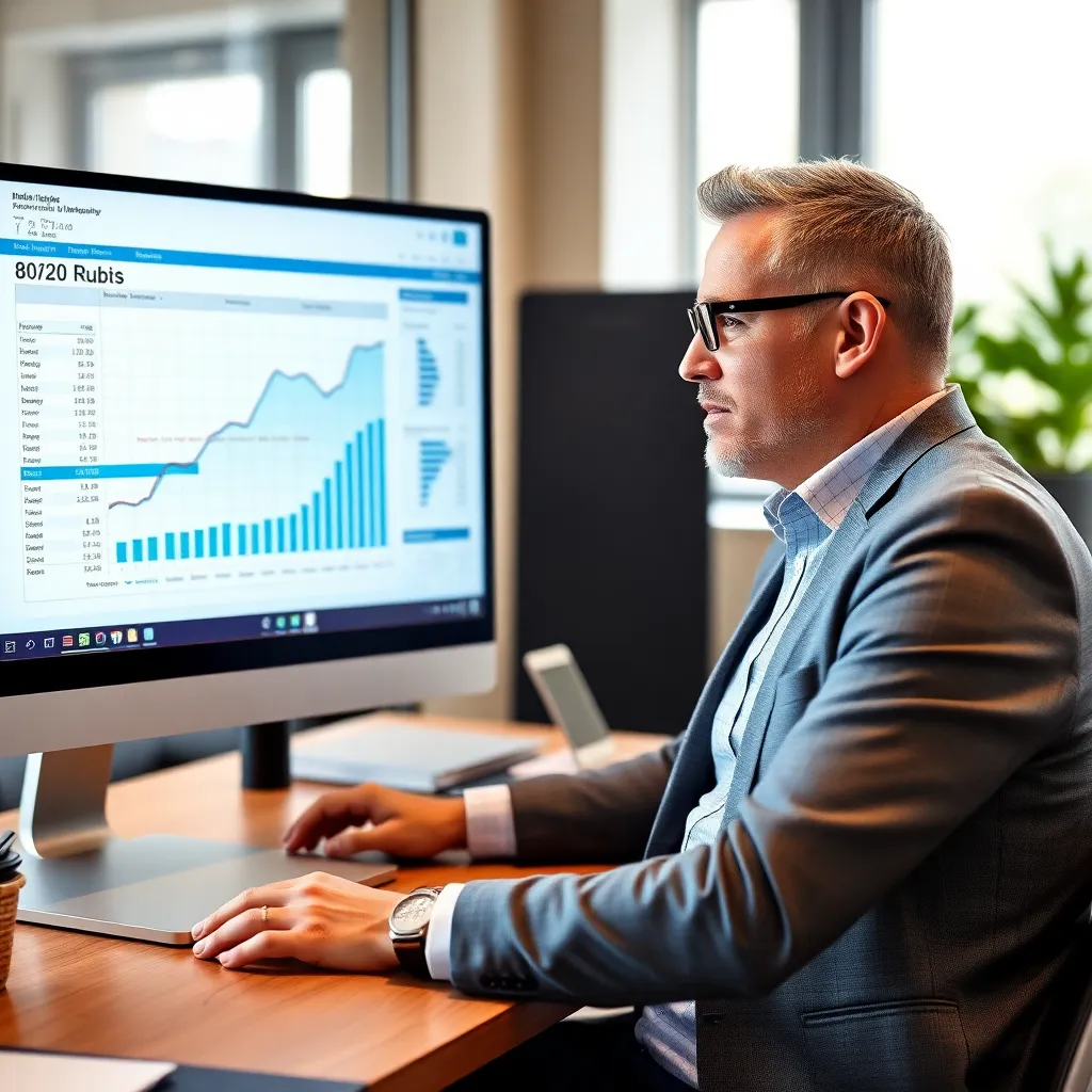 Nederlandse zakenvrouw beheert haar investeringsportefeuille op laptop