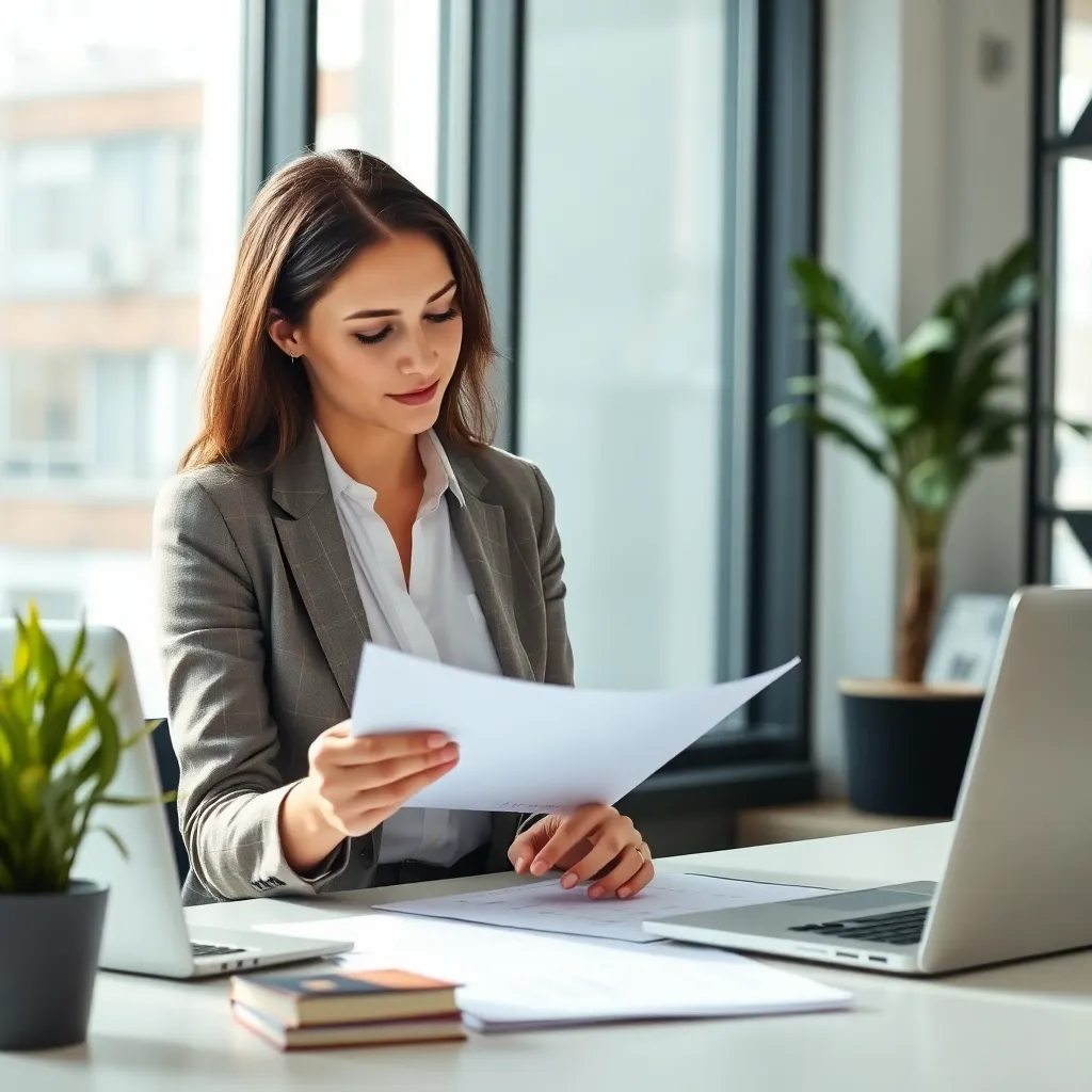Nederlandse zakenvrouw werkt geconcentreerd aan financiële planning