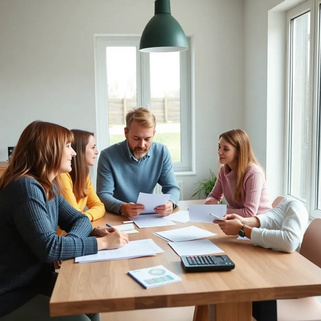 Nederlands gezin bespreekt financiële planning aan keukentafel