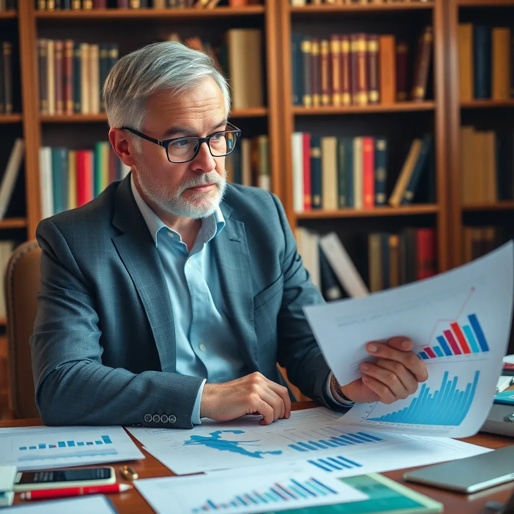 Nederlandse zakenman die financiën analyseert met 80/20 regel diagram