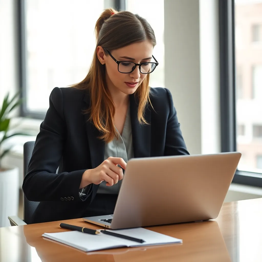 Nederlandse zakenvrouw beheert haar investeringsportefeuille op laptop